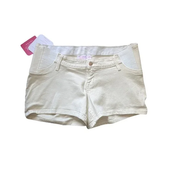 Isabel Maternity Under Belly Destruction Midi Maternity Shorts NWT SZ 14 - Picture 1 of 4